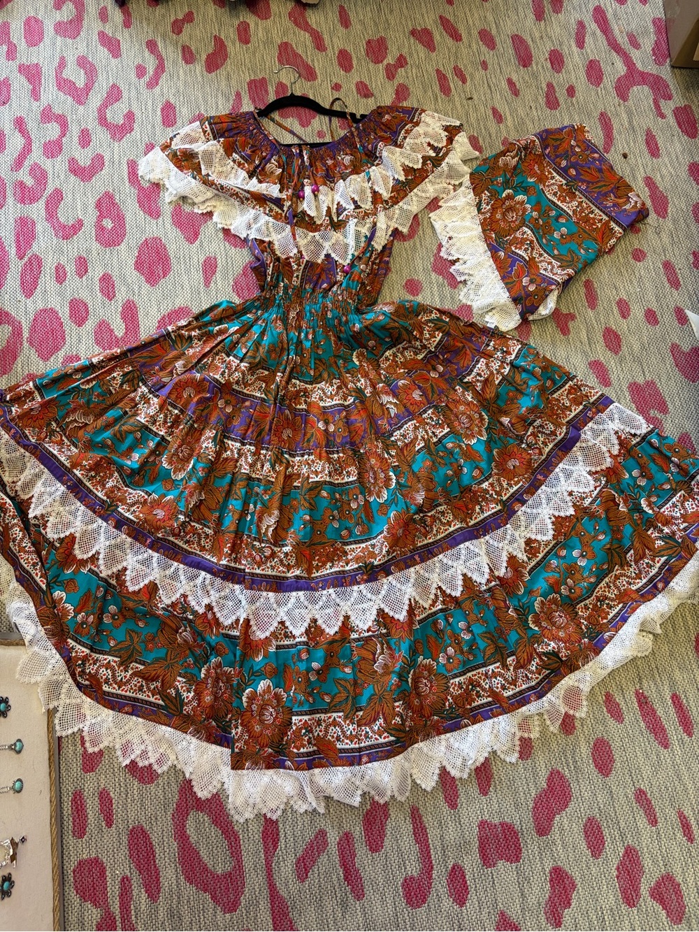 Rare Diane Freis vintage fiesta dress and shawl